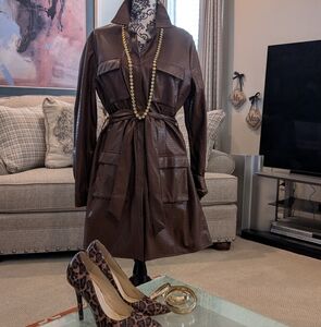Faux Leather Dark Brown  Dress, Ask Questions Prior To Purchasing 🌷